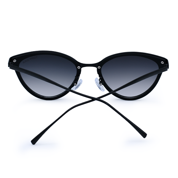 TopFoxx - Miranda Faded Black - Oversized Cat Eye Sunglasses For Women - Back Details