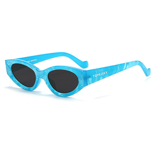 Kat x Money Moves - Blue Cateye Sunglasses