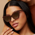 Sustainable Sunglasses for Women - Oversized Cat Eye Shades - Nature - Wahiba Sands - Model 3 - TopFoxx