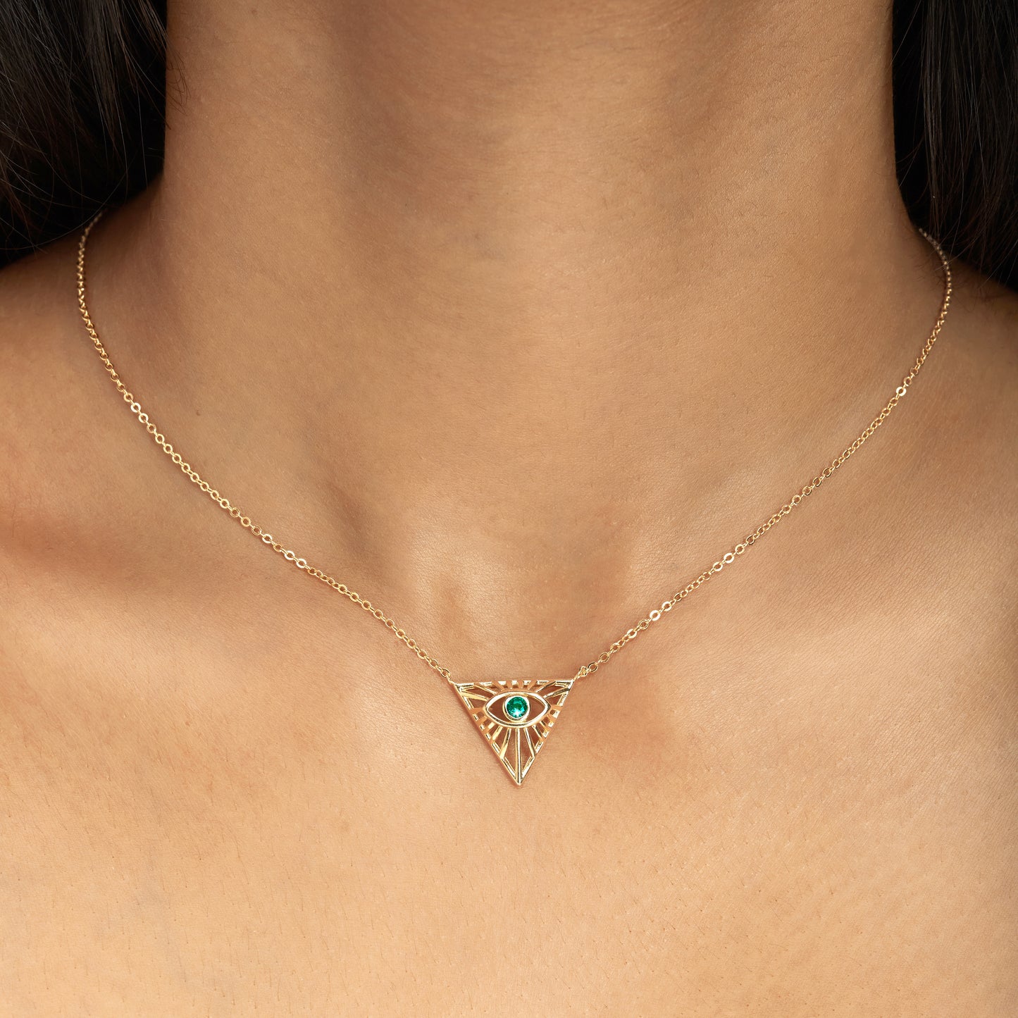 Topfoxx Jewelry - Topfoxx Jewelry- Monet Manifester - Sterling Silver Necklace Emerald Green Crystal - Sterling Silver Necklace Emerald Green Crystal - model 