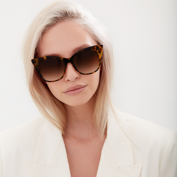 TopFoxx- Venice Cat Eye - Tortoise Shell Cat Eye Oversized Sunglasses for Women - Model 1