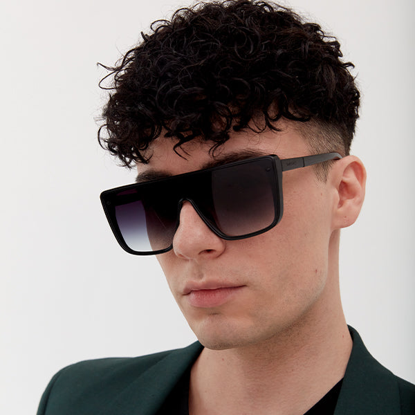 Black gradient shield sunglasses unisex Designer Mens Womens sunglasses