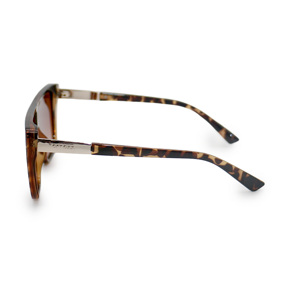 TopFoxx - Sustainable Rayz Tortoise - Sporty Sunglasses Oversized - Sunglasses for women - Arm details