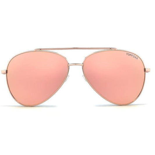 Rose Gold Mirrored Sunglasses | TopFoxx