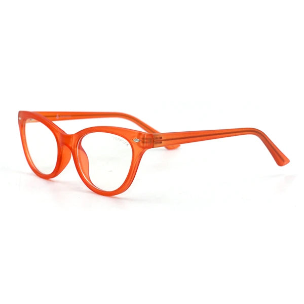 Prescription Cat Eye Glasses For Women - Stehpanie Burnt Orange - Side Details - TopFoxx
