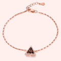 Topfoxx Jewelry Sterling Silver Bracelet Talisman Rose Gold Chain Triangle Cut Crystal