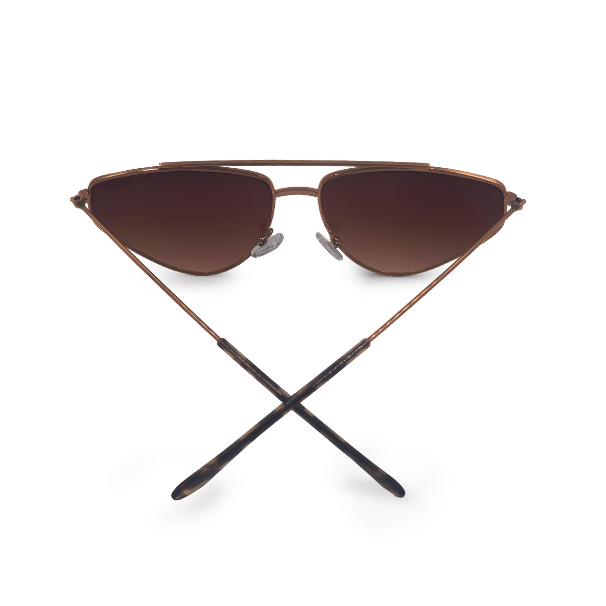 TopFoxx - Hasta La Vista - Brown Cat-Eye Aviator Sunglasses for Women - Unique Aviators - Back Profile