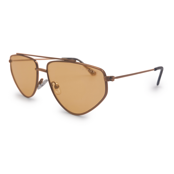 TopFoxx - Hasta La Vista - Yellow Cat-Eye Aviator Sunglasses for Women - Unique Aviators - Side Profile