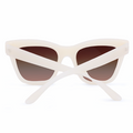 TopFoxx - Cosmo - White Oversized Cat Eye Sunglasses for Women - Designer Sunglasses - Brown lense - Back Profile