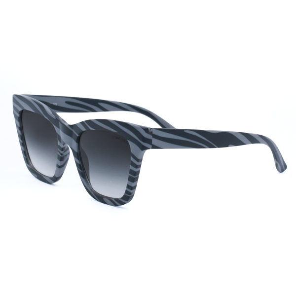 TopFoxx - Cosmo - Grey Zebra Oversized Cat Eye Sunglasses for Women - Designer Sunglasses - Side Profile