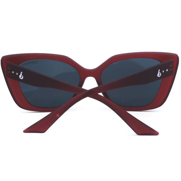 TopFoxx - Sophia Ruby - Oversized Cat Eye Sunglasses for Women - Back Details