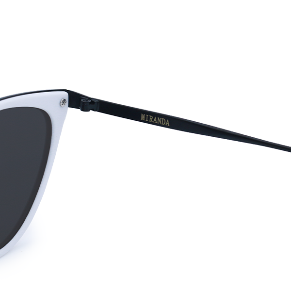 TopFoxx - Miranda White - Oversized Cat Eye Sunglasses For Women - Designer Sunglasses - Arm Details