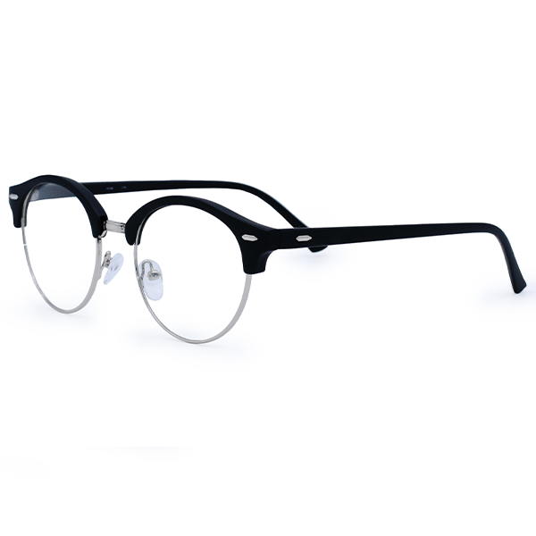 TopFoxx - Harper Black - Round Anti-Blue Light Glasses for Women - Side Details