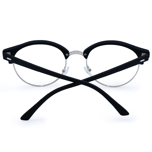TopFoxx - Harper Black - Round Anti-Blue Light Glasses for Women - Back Details