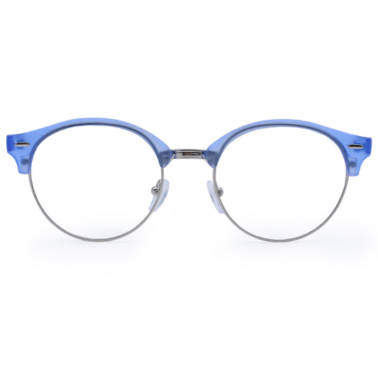 TopFoxx - Harper Icy Blue - Round Anti-Blue Light Glasses for Women 