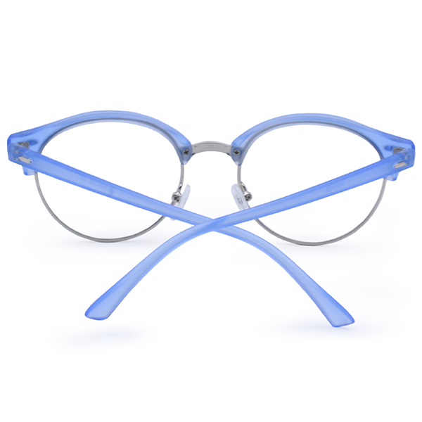 TopFoxx - Harper Icy Blue - Round Anti-Blue Light Glasses for Women - Back Details