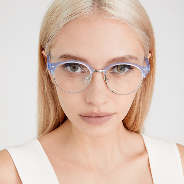 TopFoxx - Harper Icy Blue - Round Anti-Blue Light Glasses for Women - Model 2