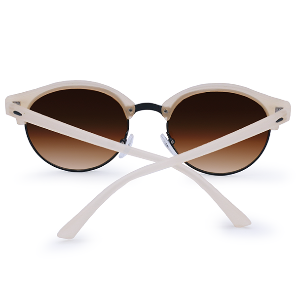 TopFoxx - Harper Faded Brown - Oversized Round Sunglasses For Women - Back Profile