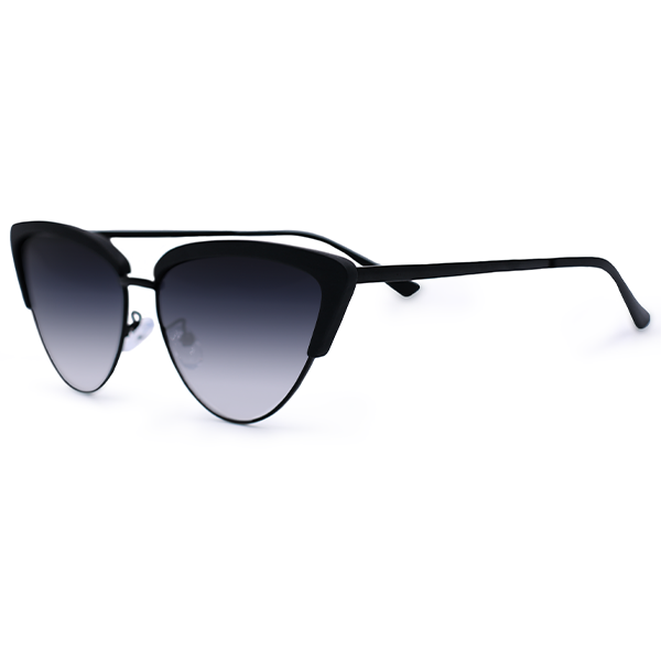 TopFoxx Ava Black Cat Eye Sunglasses For Women Side Profile