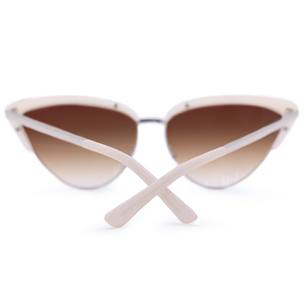 TopFoxx Ava Nude Trendy Cat Eye Sunglasses Foe Women Coffee Lenses  - Back Profile