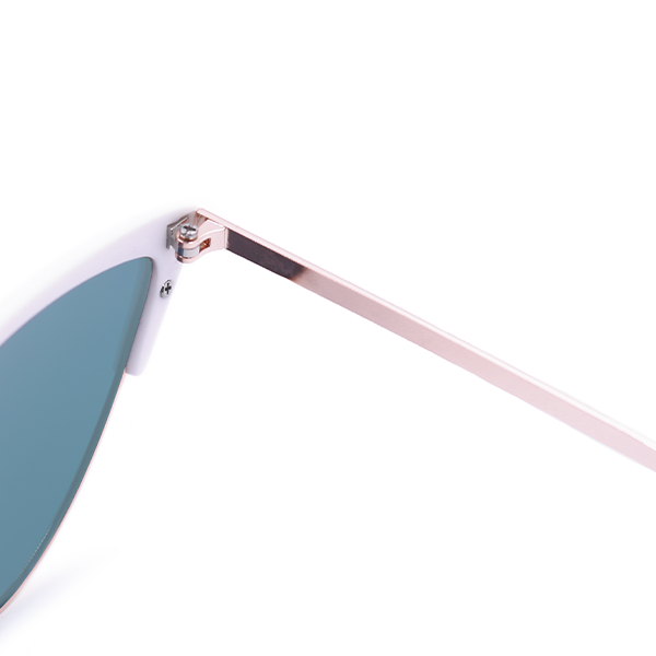 TopFoxx Ava Rose Gold Mirrored Cat Eye Sunglasses for Women - Highest Quality Hinges