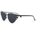 TopFoxx Ava Black Zebra Cat Eye Sunglasses For Women 
