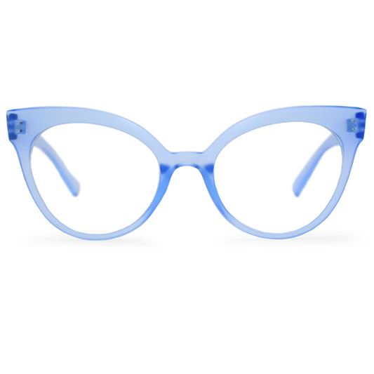 TopFoxx Ruth Icy Blue Women's Cat Eye Anti-Blue Light Glasses