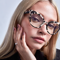 TopFoxx Ruth Blonde Tortoise Women's Cat Eye Anti-Blue Light Glasses - Model