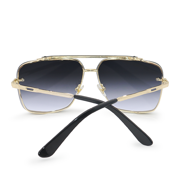TopFoxx Bella Midnight Gold Oversized Aviator Sunglasses for Women - Black & Gold Aviators - Back Profile