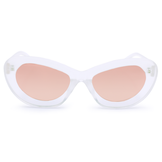 Topfoxx - Jackie Rose Gold - Mirrored Round Sunglasses for Women - Oversized Sunnies