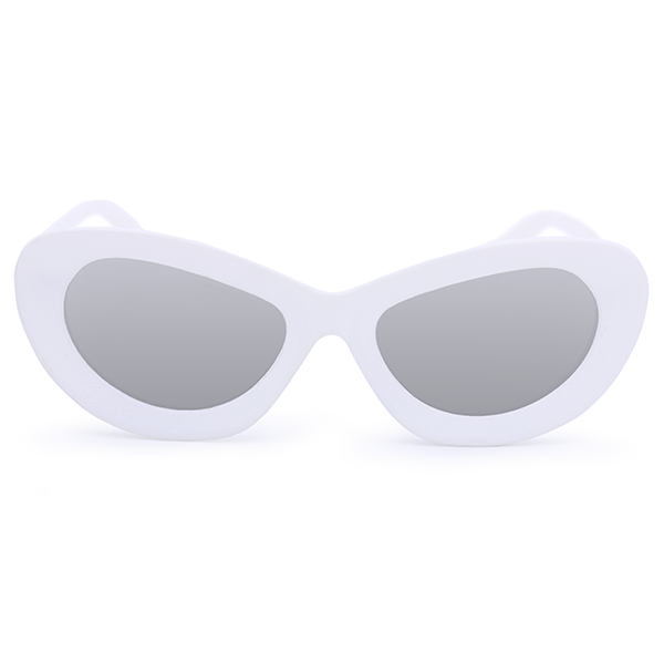 Topfoxx - Jackie Silver - Mirrored Round Sunglasses for Women - Oversized Sunnies