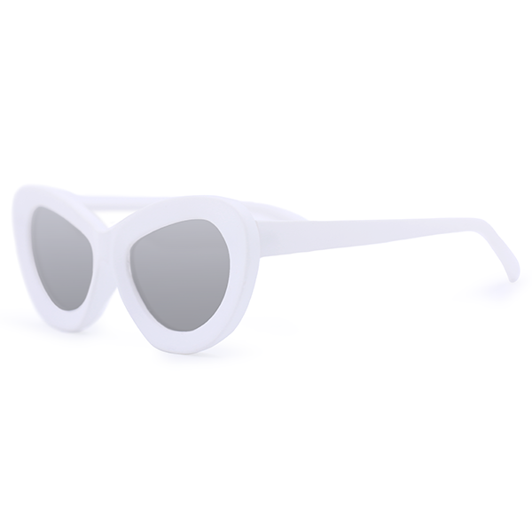 Topfoxx - Jackie Silver - Mirrored Round Sunglasses for Women - Oversized Sunglasses - Side Details