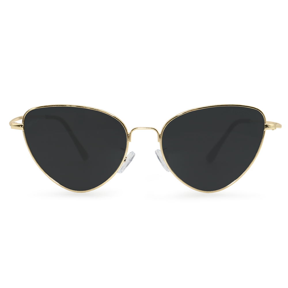 Oversized Cat Eye Sunglasses for Women - Black and Gold Cat Eye Shades -  Felina - TopFoxx