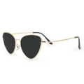 Oversized Cat Eye Sunglasses for Women - Black and Gold Cat Eye Shades - Felina - Side Profile - TopFoxx