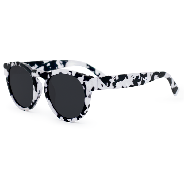TopFoxx - Chelsea - White Tortoise Round Sunglasses for Women - Trendy Oversized Sunnies - Side Profile