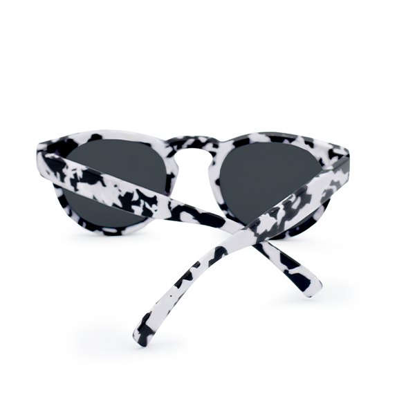 TopFoxx - Chelsea - White Tortoise Round Sunglasses for Women - Trendy Oversized Sunnies - Back Profile