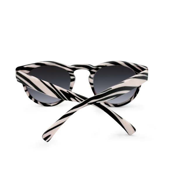 TopFoxx - Chelsea - Zebra Round Sunglasses for Women - Trendy Oversized Sunnies - Back Profile