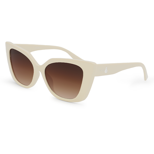 TopFoxx - Sophia Nude - Oversized Cat Eye Sunglasses for Women - Side Details