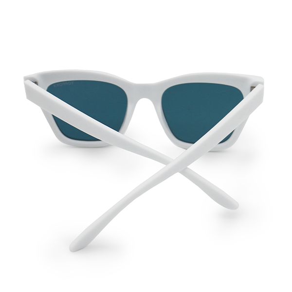 TopFoxx - Cosmo - White Rose Gold Oversized Cat Eye Sunglasses for Women - Designer Mirrored Sunglasses - Back Profile