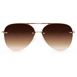 Smaller Megan 2 - Olive Metal Aviator Sunglasses with Gold Frame