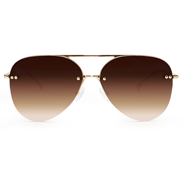 TopFoxx - Narrow Megan 2 - Faded Brown Aviators Sunglasses For Women