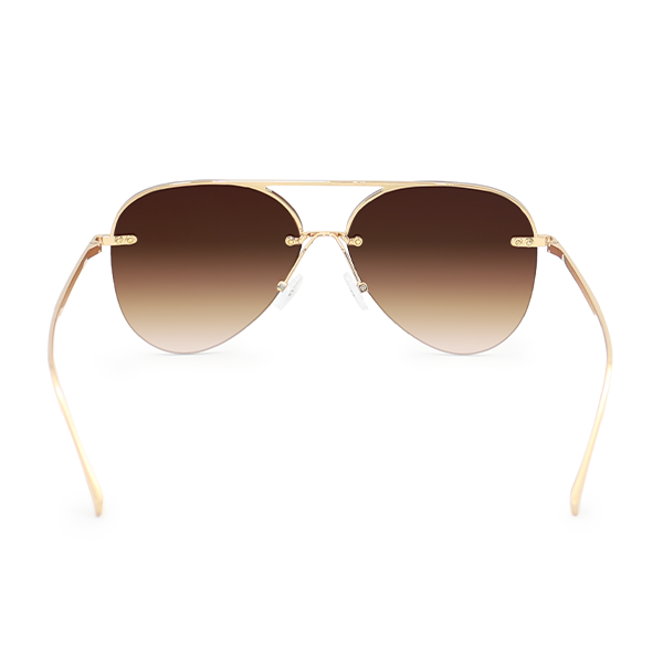 TopFoxx - Narrow Megan 2 - Faded Brown Aviators Sunglasses For Women - Back Details