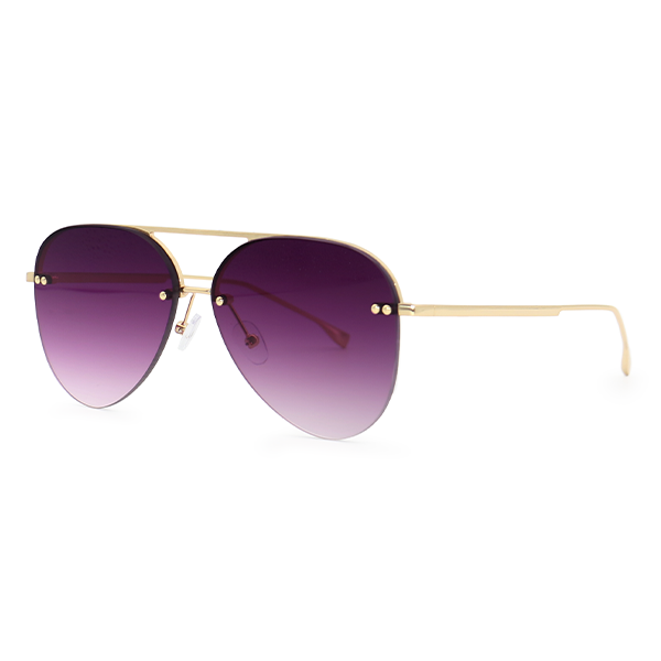 TopFoxx - Narrow Megan 2 - Purple Aviators Sunglasses For Women - Side Details