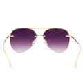TopFoxx - Narrow Megan 2 - Purple Aviators Sunglasses For Women - Back Details