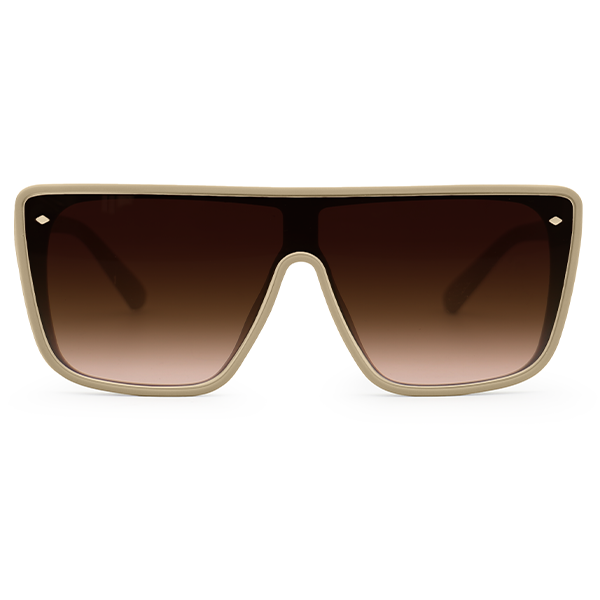 TopFoxx - Rayz - Square Modern Oversized Nude Sunglasses for Women
