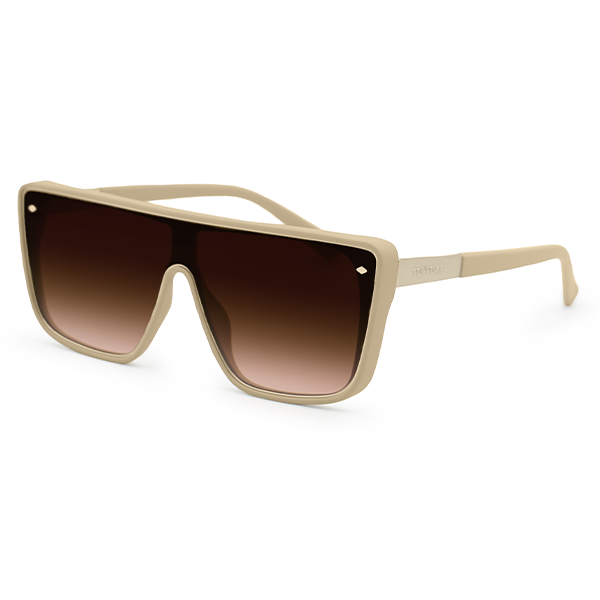 TopFoxx - Rayz Nude - Square Modern Oversized Sunglasses for Women - Side Profile