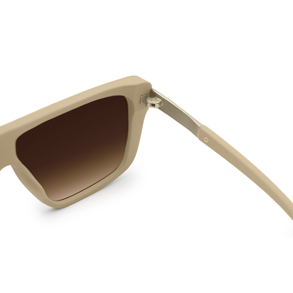 TopFoxx - Rayz Nude - Square Modern Oversized Sunglasses for Women - Arm Details