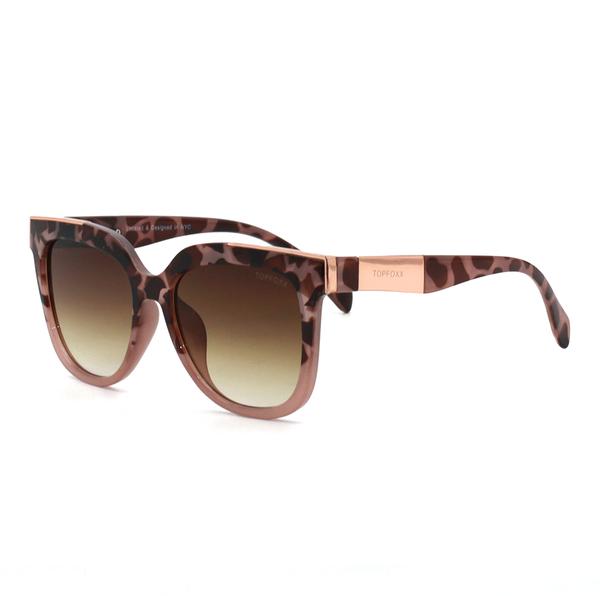 Sustainable Oversized Wayfarers Sunglasses for Women - Sustainable Tortoise Sunnies - Side Details - TopFoxx