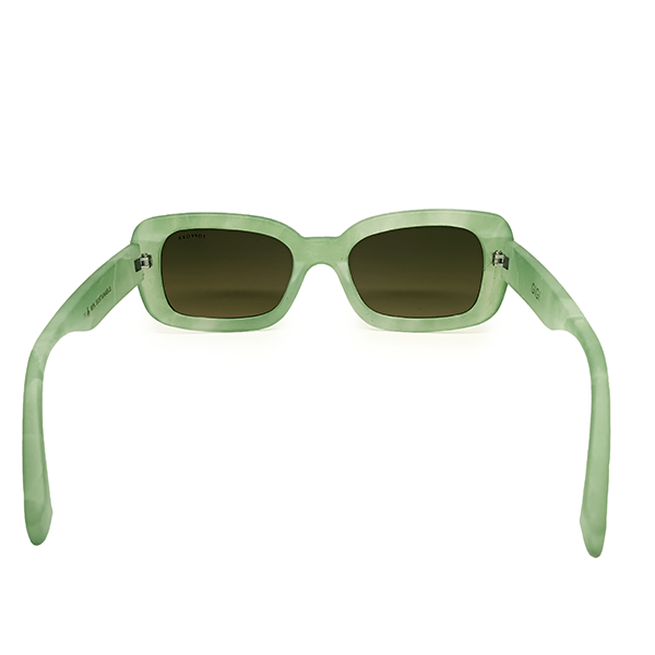 TopFoxx - Gigi Green Matcha - Sustainable Sunglasses for Women Oversized - Eco Eyeware - Back Details