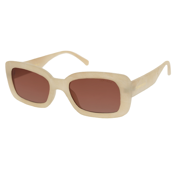 TopFoxx - Gigi Chai Latte - Sustainable Sunglasses for Women Oversized - Eco Eyeware - Side Details